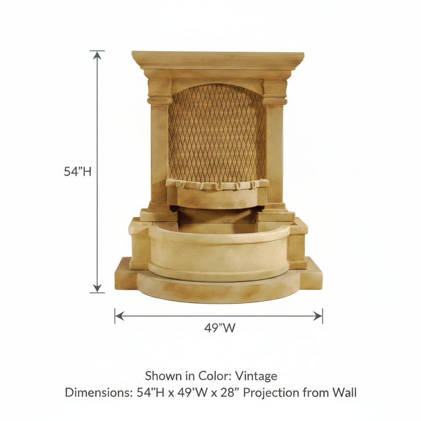 Giannini Garden Savonna Diamond Wall Of Water Outdoor Wall Fountain 1549