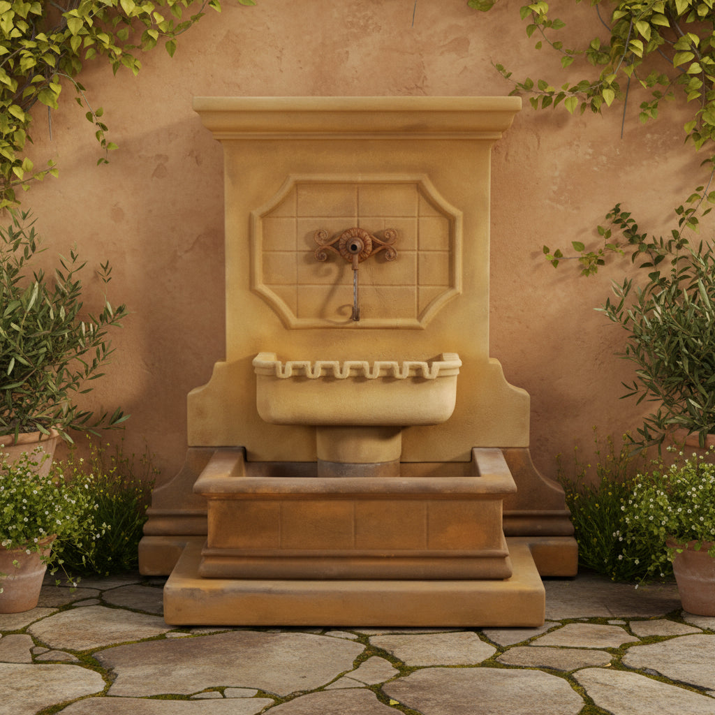 Giannini Garden Savonna Wall Fountain with Step For Spout 1548C