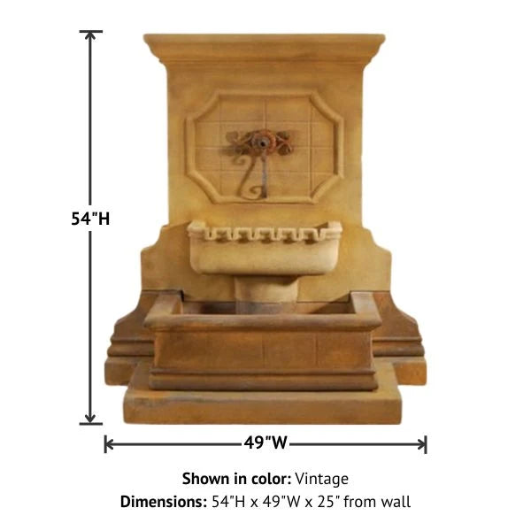 Giannini Garden Savonna Wall Fountain with Step For Spout 1548C