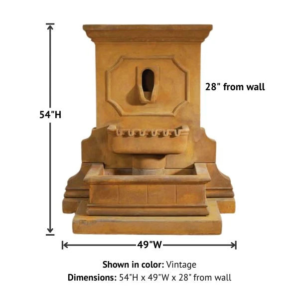 Giannini Garden Savonna Outdoor Wall Fountain with Step 1547