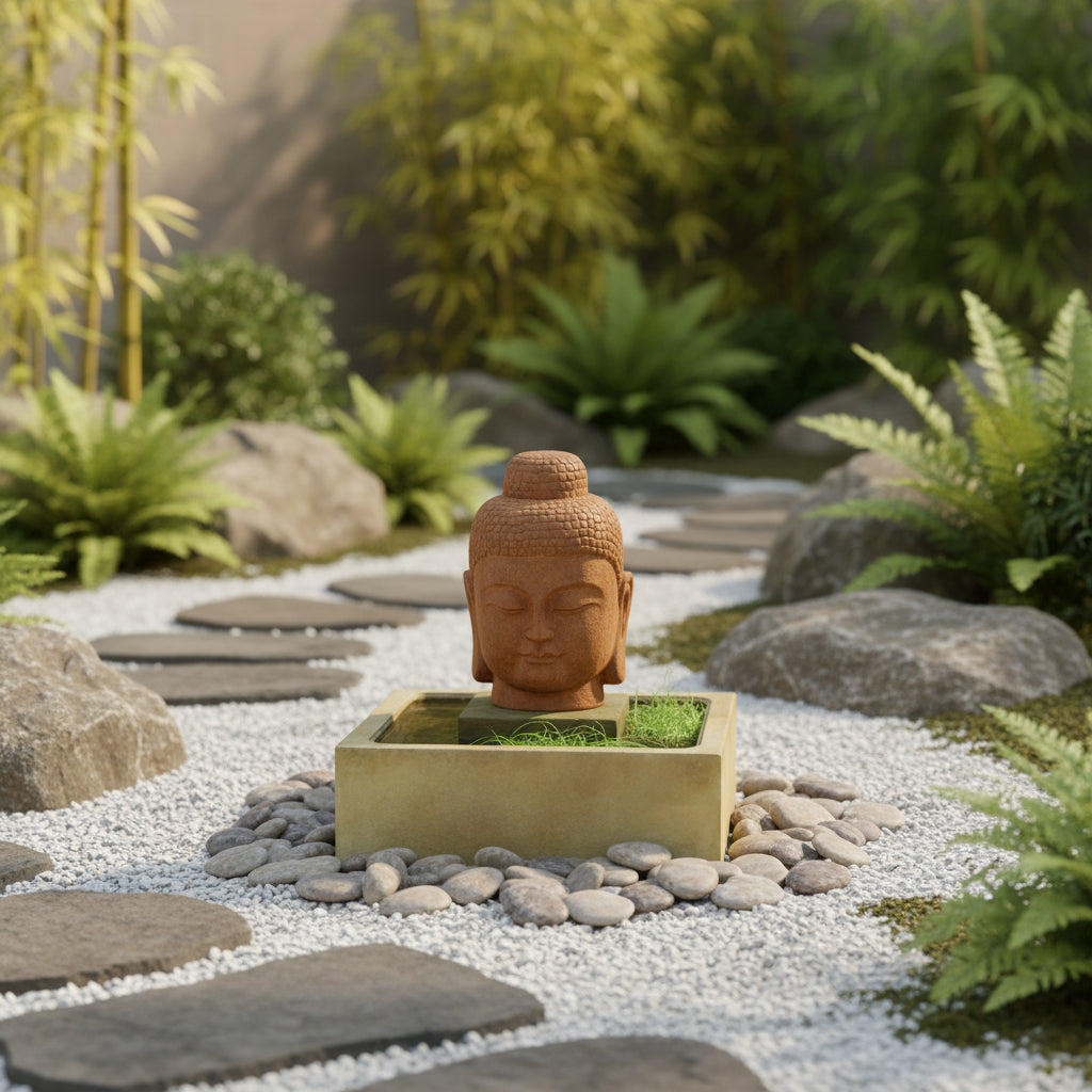 Giannini Garden Serene Buddha Outdoor Fountain 1478