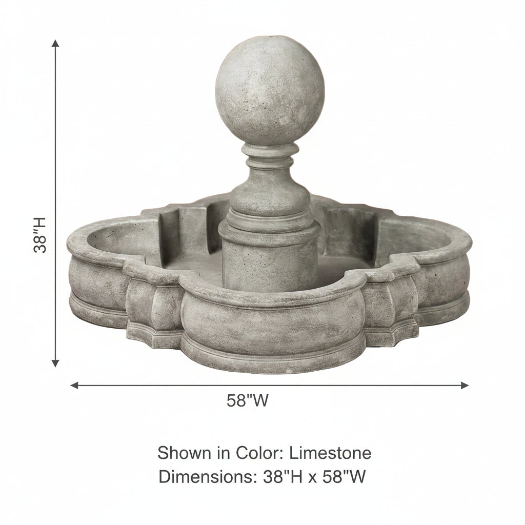 Giannini Garden Sfera Sphere Stone Outdoor Water Fountain 1056