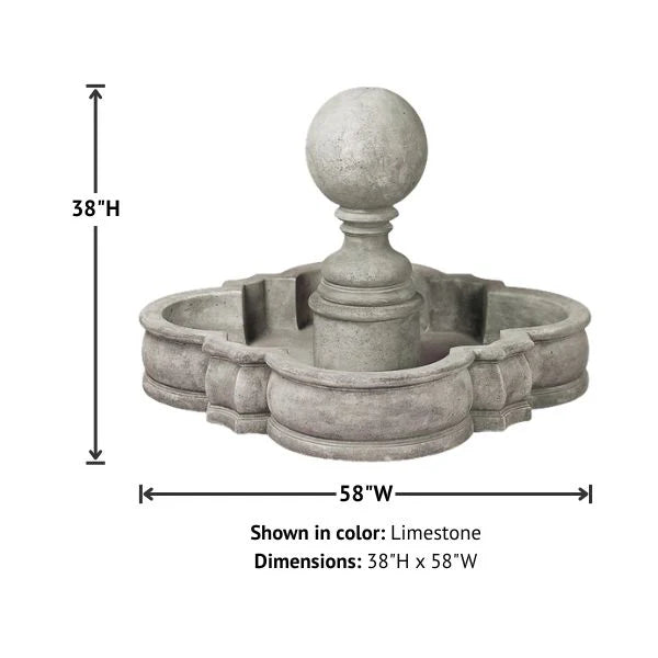 Giannini Garden Sfera Sphere Stone Outdoor Water Fountain 1056