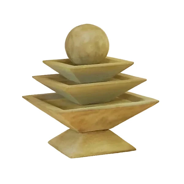 Giannini Garden Shallow Three Tier Tapered Square Outdoor Water Fountain 1499