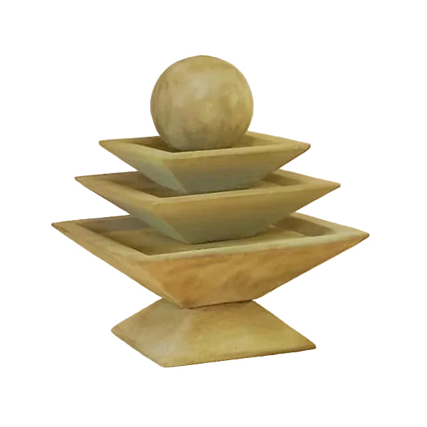 Giannini Garden Shallow Three Tier Tapered Square Outdoor Water Fountain 1499