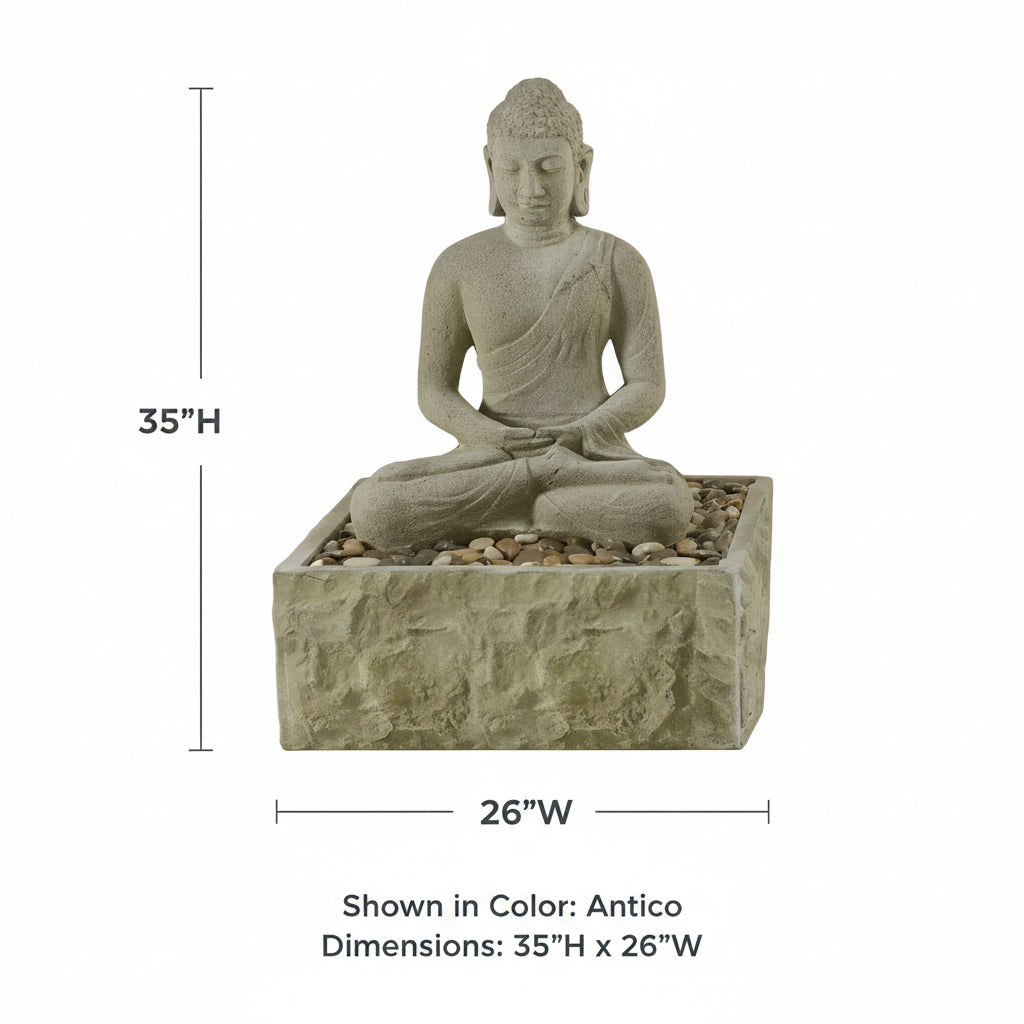 Giannini Garden Sitting Buddha Outdoor Water Fountain 1421