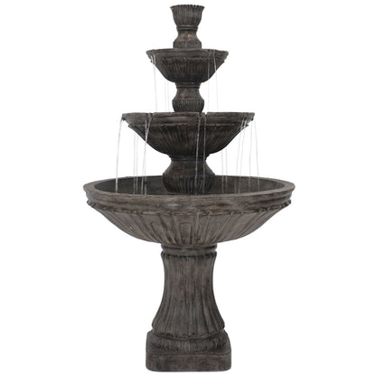 Sunnydaze 55" H Classic Designer 3-Tier Outdoor Water Fountain