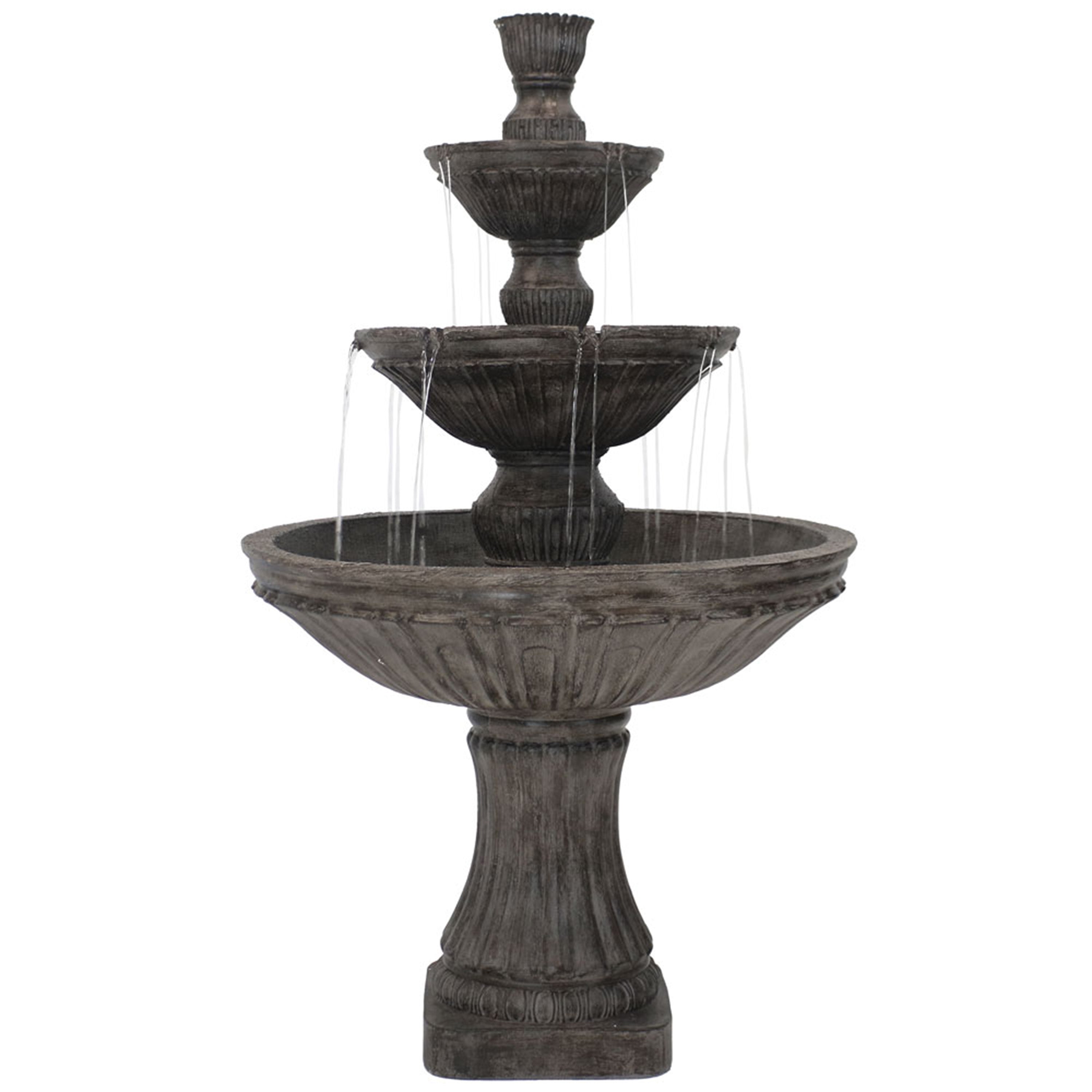 Sunnydaze 55" H Classic Designer 3-Tier Outdoor Water Fountain