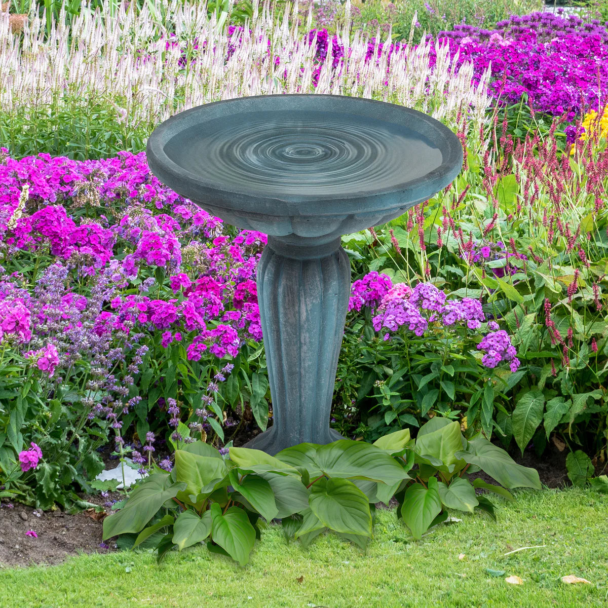 Sunnydaze Grecian Garden 20.25" H Reinforced Concrete Bird Bath