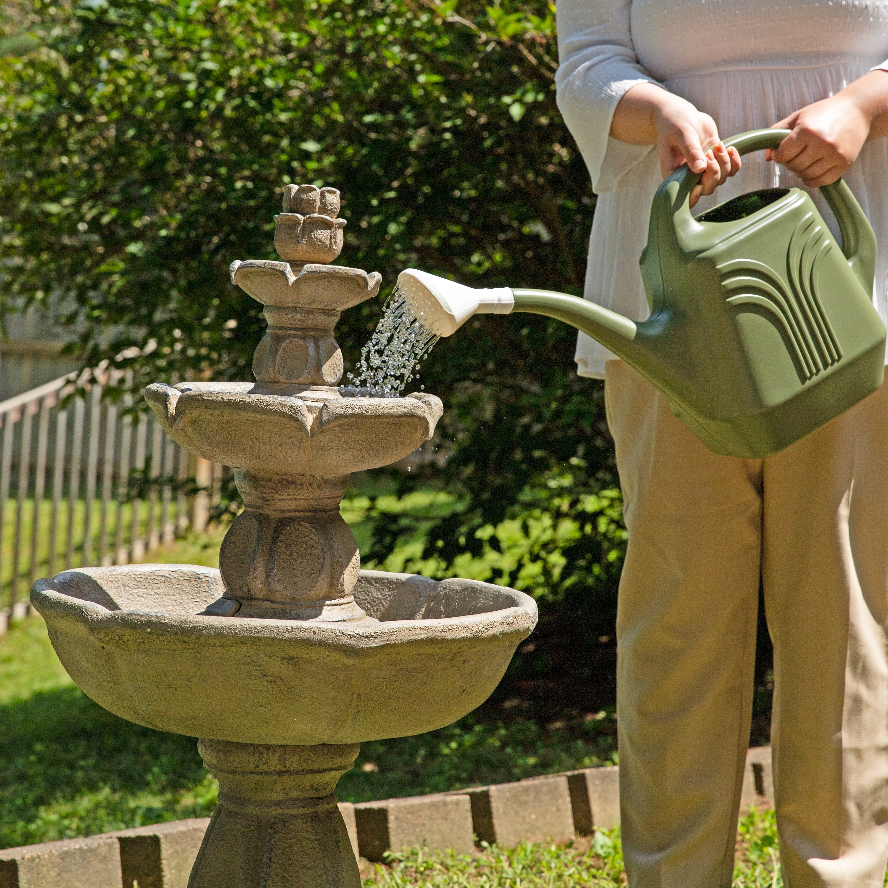 Sunnydaze 35" H Birds' Delight Outdoor Water Fountain with Pump