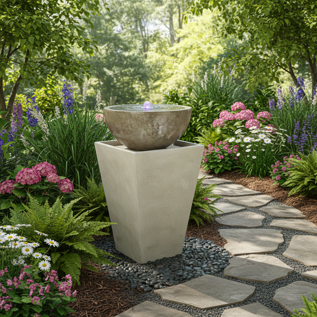 Giannini Garden Tapered Large Zen Outdoor Water Fountain 1780