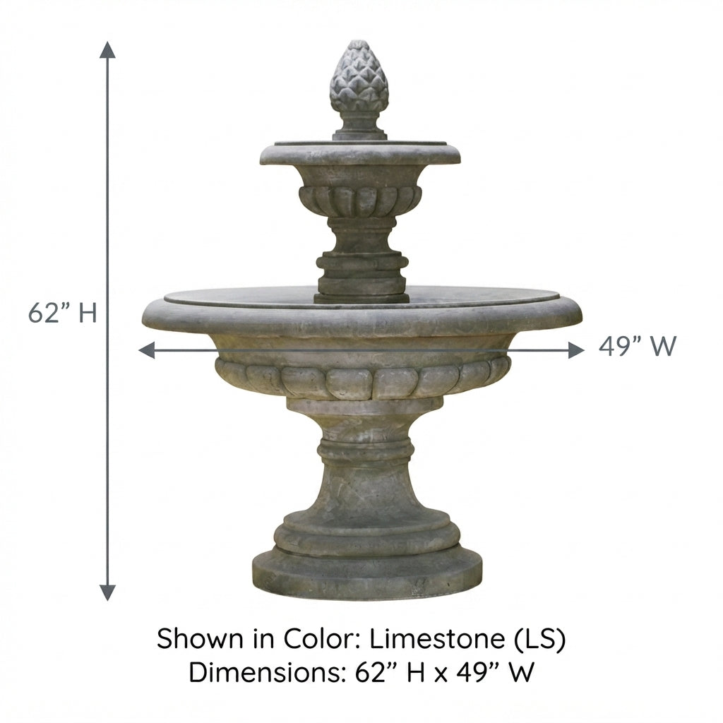 Giannini Garden Fontana Grande 2-Tier Cast Stone Outdoor Fountain 1168