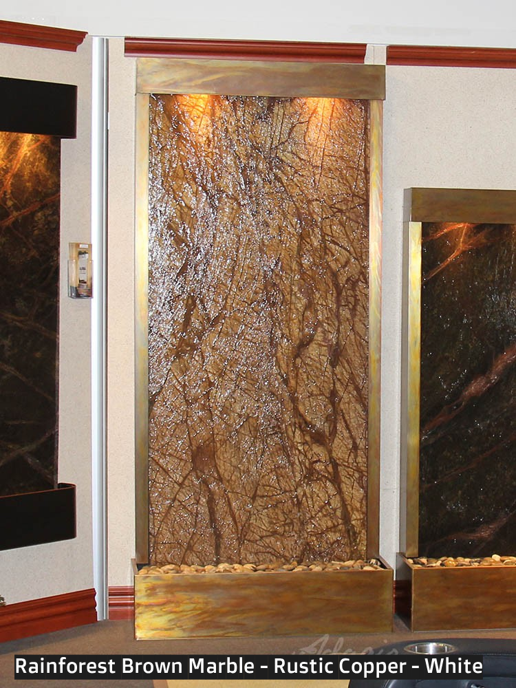 Adagio Tranquil River Flush Mounted to Rear of the Base 90"H x 41"W Indoor Floor Fountain TRF3512