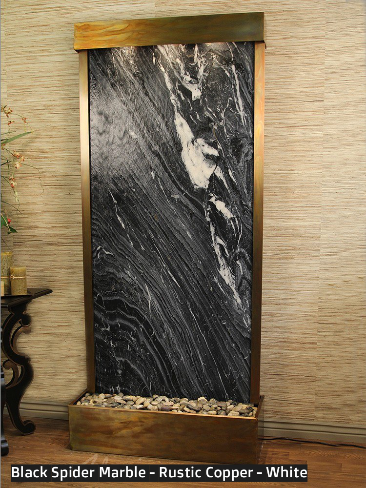 Adagio Tranquil River Flush Mounted to Rear of the Base 90"H x 41"W Indoor Floor Fountain TRF3512
