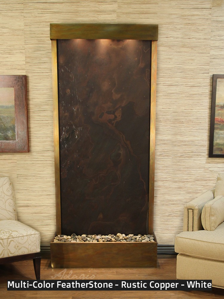 Adagio Tranquil River Flush Mounted to Rear of the Base 90"H x 41"W Indoor Floor Fountain TRF3512