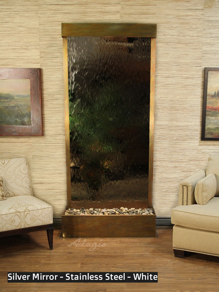 Adagio Tranquil River Flush Mounted to Rear of the Base 90"H x 41"W Indoor Floor Fountain TRF3512