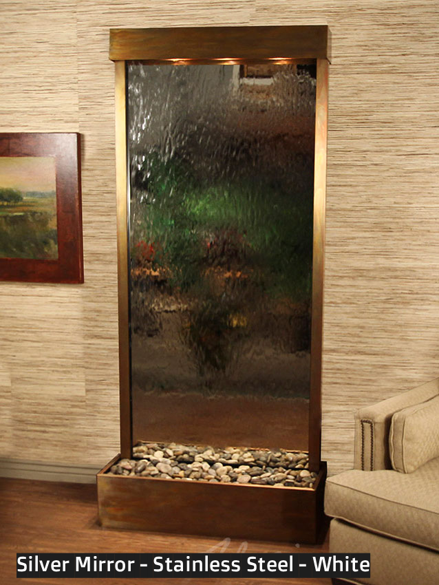 Adagio Tranquil River Flush Mounted to Rear of the Base 90"H x 41"W Indoor Floor Fountain TRF3512