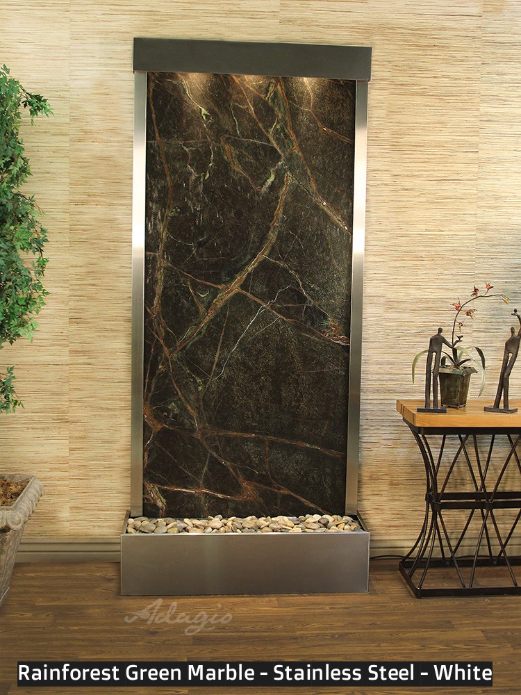 Adagio Tranquil River Flush Mounted to Rear of the Base 90"H x 41"W Indoor Floor Fountain TRF3512