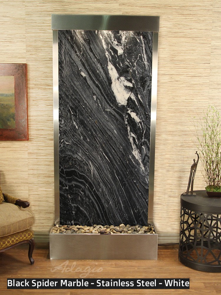 Adagio Tranquil River Flush Mounted to Rear of the Base 90"H x 41"W Indoor Floor Fountain TRF3512