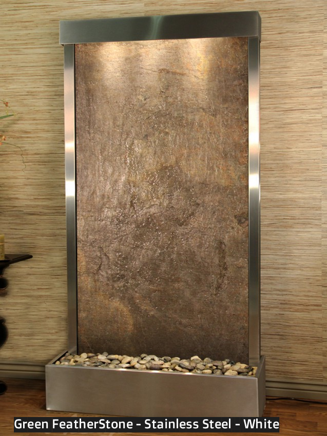 Adagio Tranquil River Flush Mounted to Rear of the Base 90"H x 41"W Indoor Floor Fountain TRF3512
