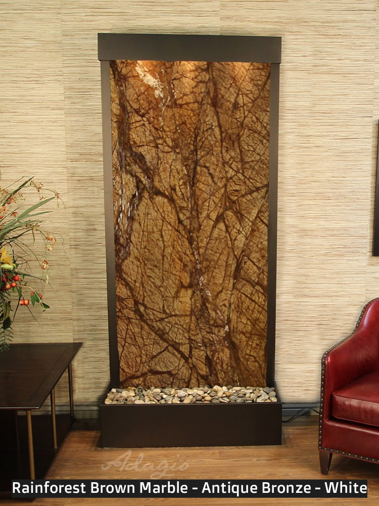 Adagio Tranquil River Flush Mounted to Rear of the Base 90"H x 41"W Indoor Floor Fountain TRF3512