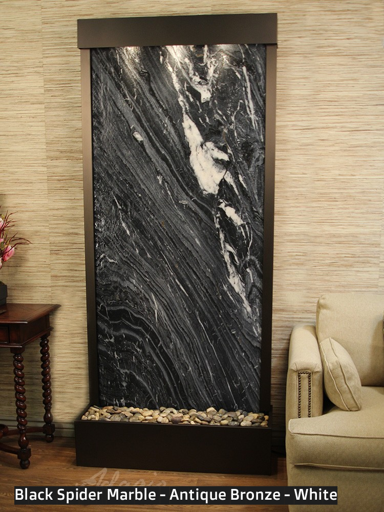 Adagio Tranquil River Flush Mounted to Rear of the Base 90"H x 41"W Indoor Floor Fountain TRF3512