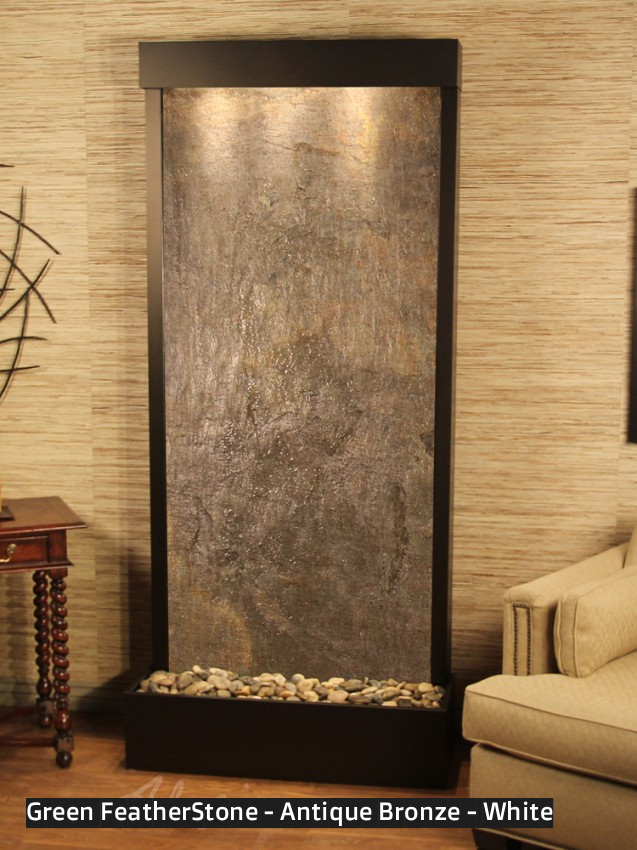Adagio Tranquil River Flush Mounted to Rear of the Base 90"H x 41"W Indoor Floor Fountain TRF3512
