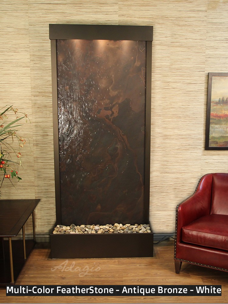 Adagio Tranquil River Flush Mounted to Rear of the Base 90"H x 41"W Indoor Floor Fountain TRF3512