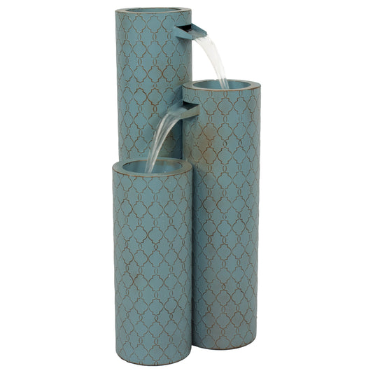 Sunnydaze 27.5" Moroccan Trellis 3-Column Modern Outdoor Water Fountain