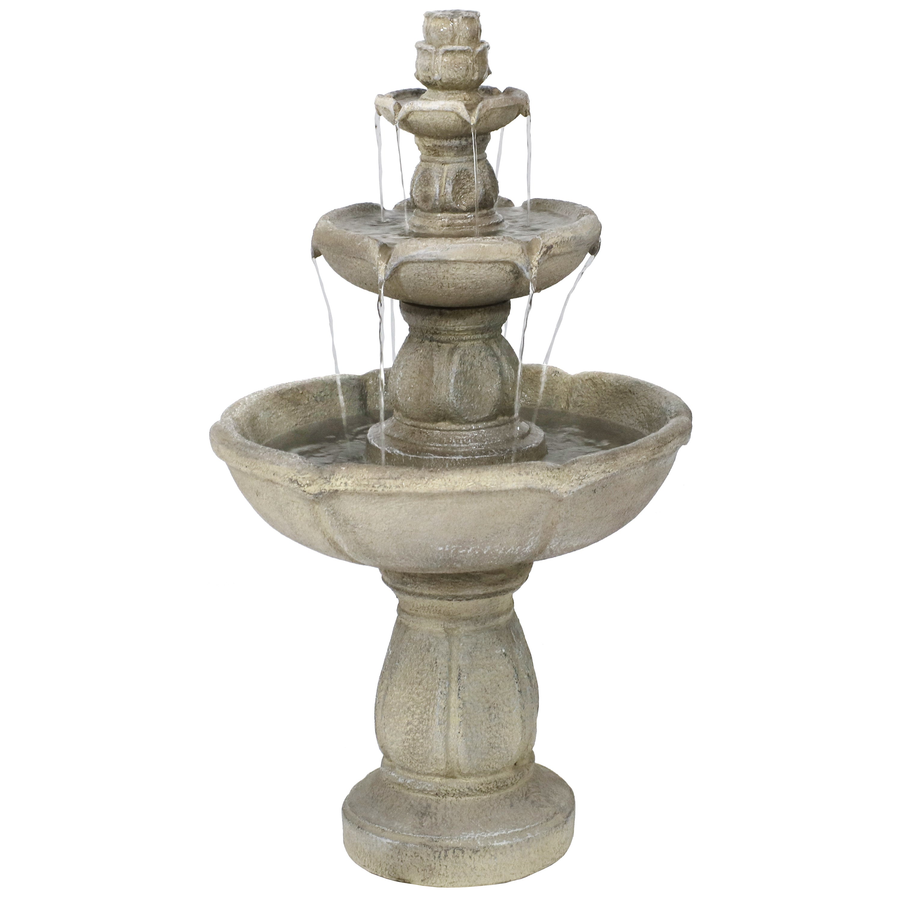 Sunnydaze 35" H Birds' Delight Outdoor Water Fountain with Pump
