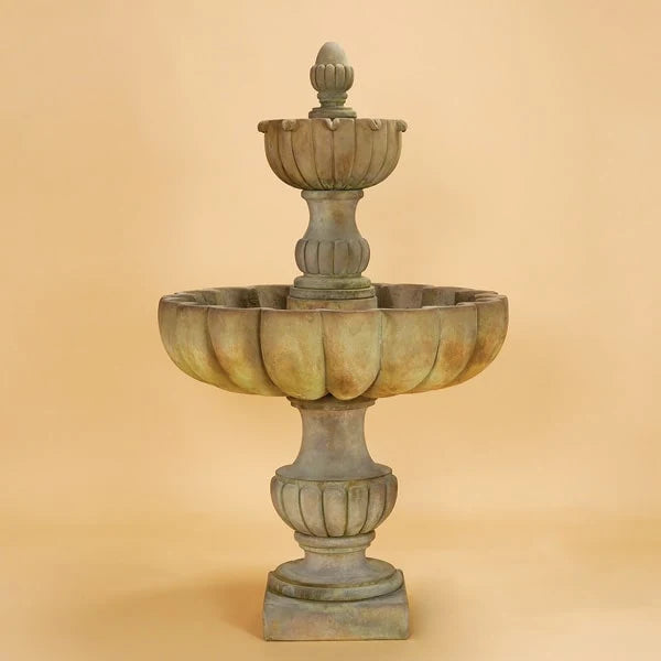 Giannini Garden Urbino Grande Tall Two Tier Outdoor Water Fountain 1290