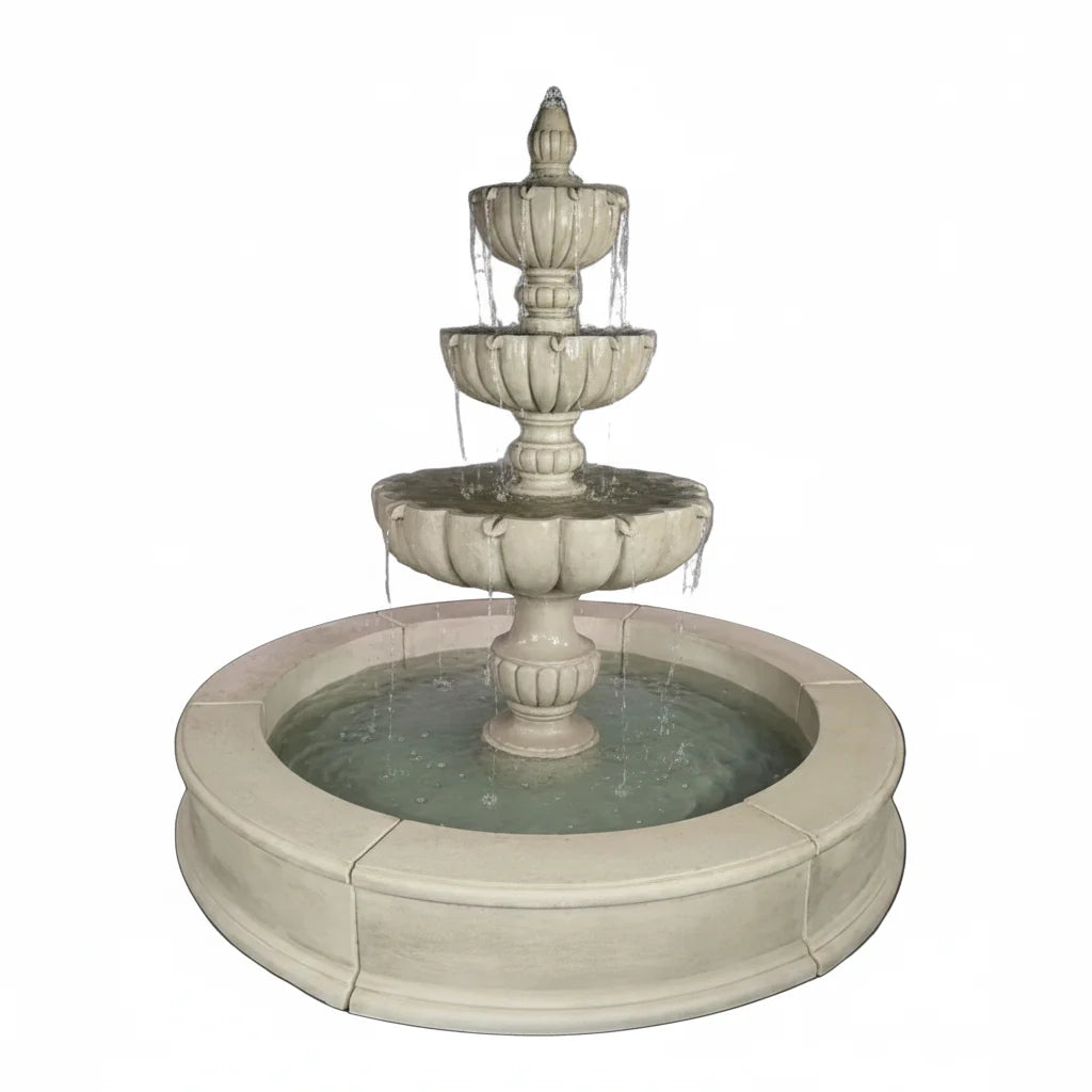 Giannini Garden Urbino Grande Three Tier Easy Pond Outdoor Water Fountain 1803