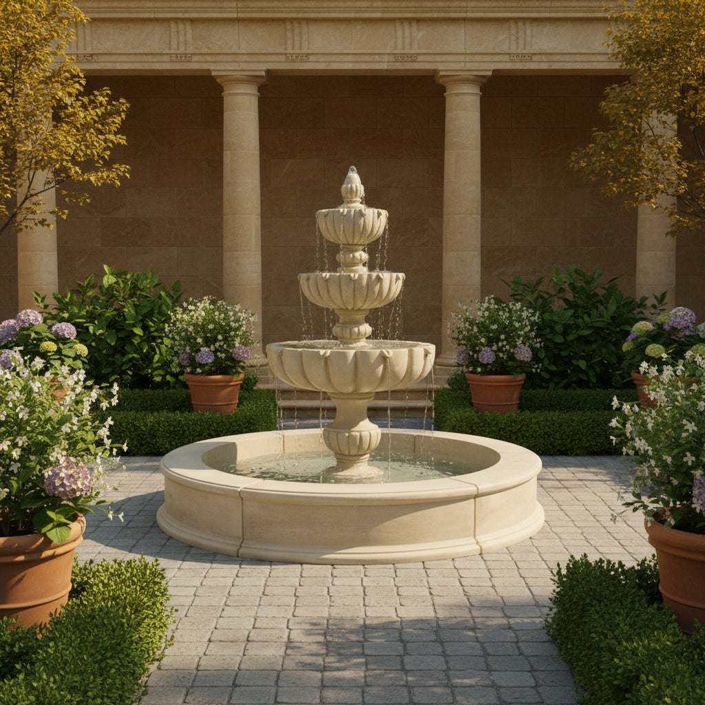 Giannini Garden Urbino Grande Three Tier Easy Pond Outdoor Water Fountain 1803