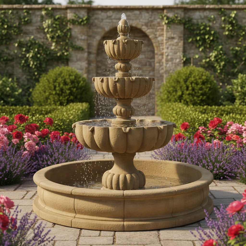 Giannini Garden Urbino Grande Three Tier Outdoor Pond Fountain 1283