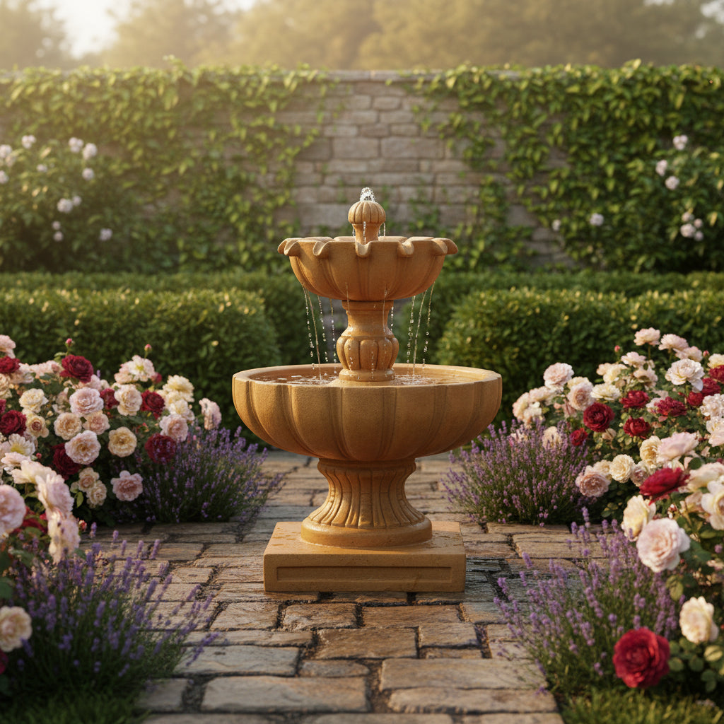 Giannini Garden Urbino Two Tier Outdoor Water Fountain 1097