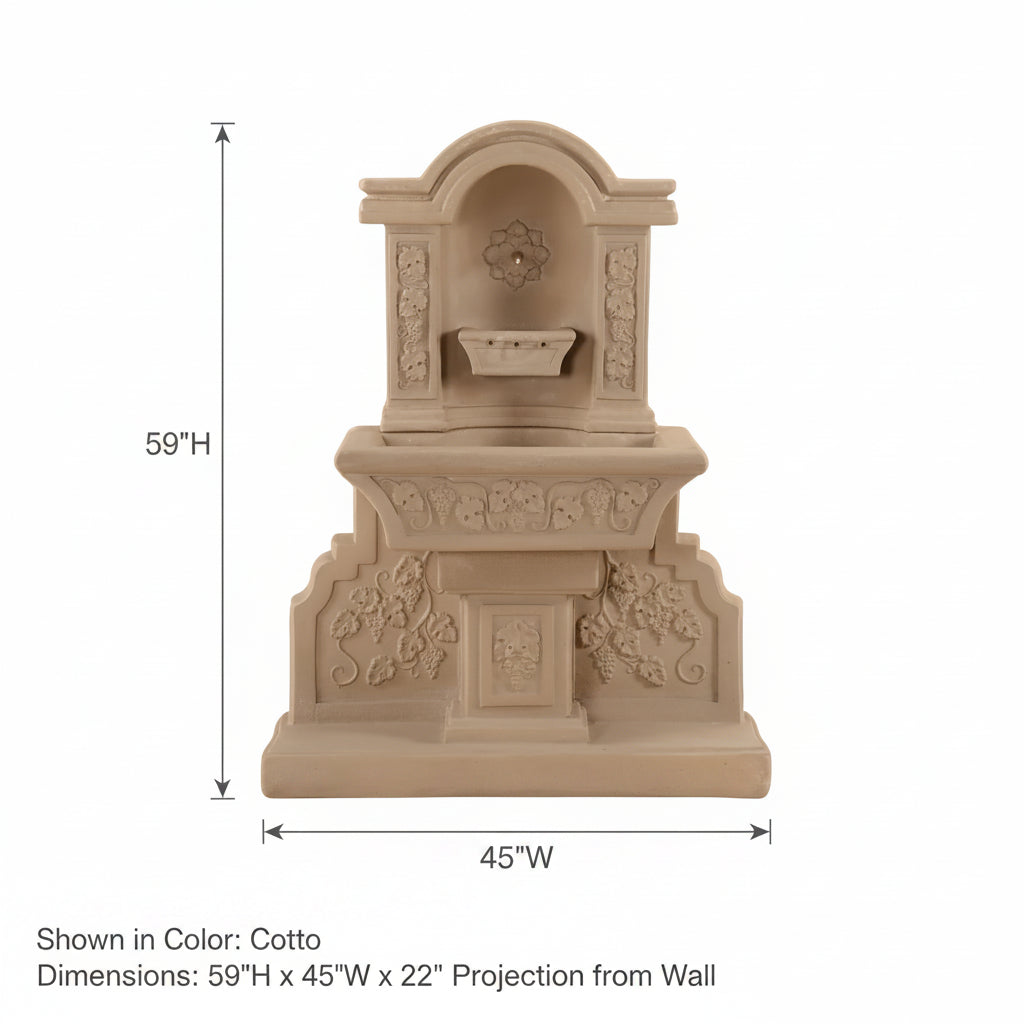 Giannini Garden Uva Outdoor Wall Fountain 1225
