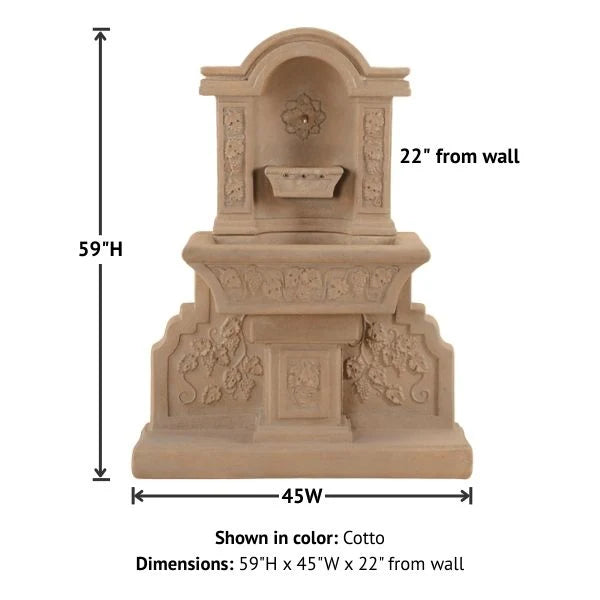 Giannini Garden Uva Outdoor Wall Fountain 1225