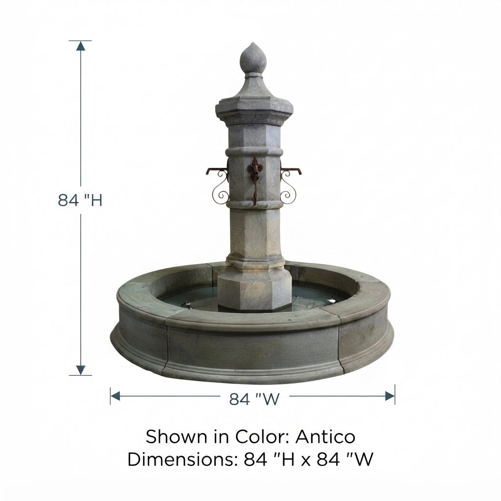 Giannini Garden Octavia Cast Stone Column Outdoor Fountain with 84" Wide Easy-Pond Basin