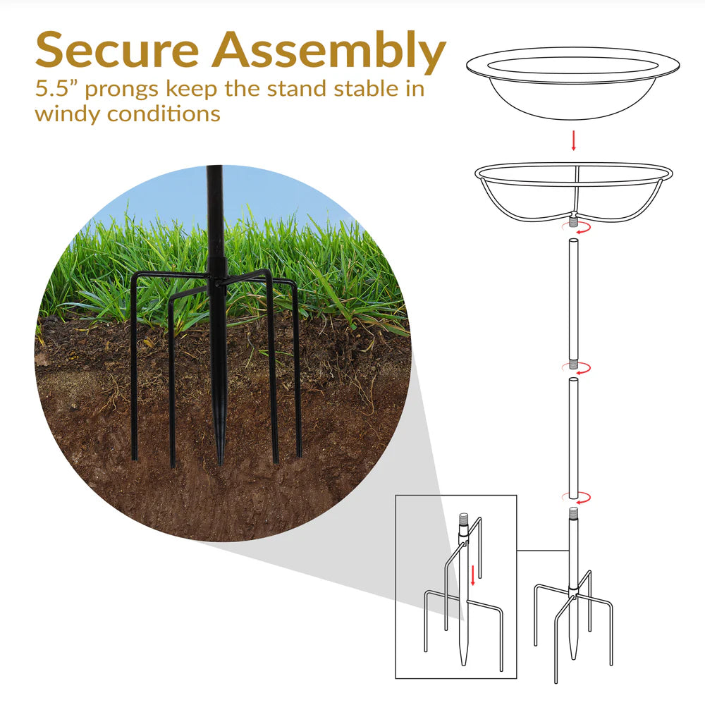 Sunnydaze 12" Diameter Copper Hanging Bird Bath