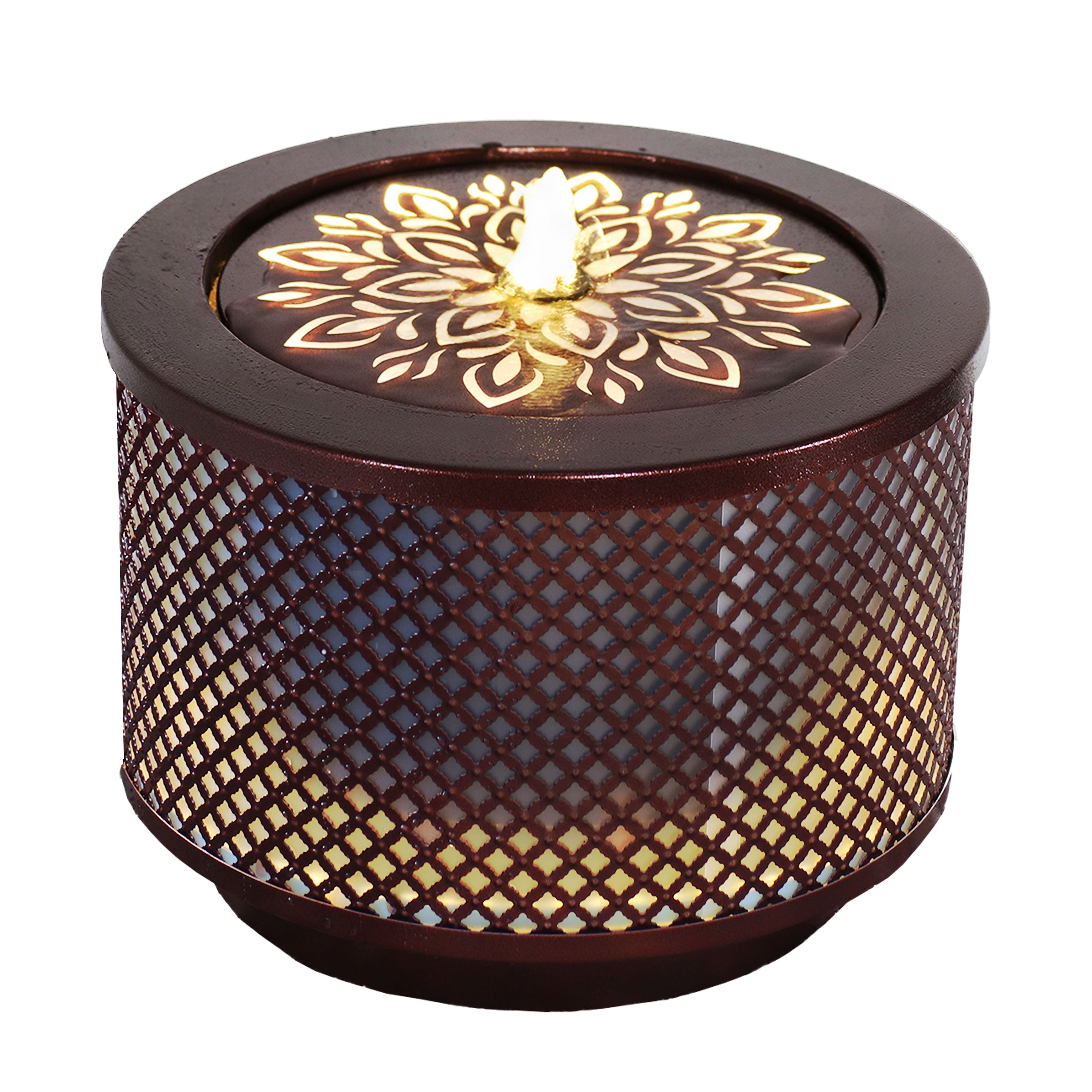 Sunnydaze 11.75" Repeating Diamond Cylinder Iron Outdoor Water Fountain