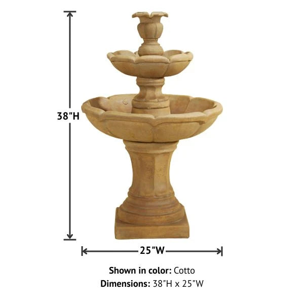 Giannini Garden Velia Small Two Tier Outdoor Water Fountain 1623