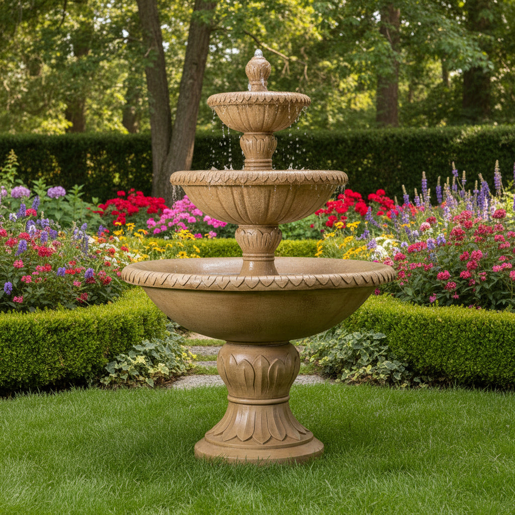 Giannini Garden Verona Three Tier Outdoor Water Fountain 1843