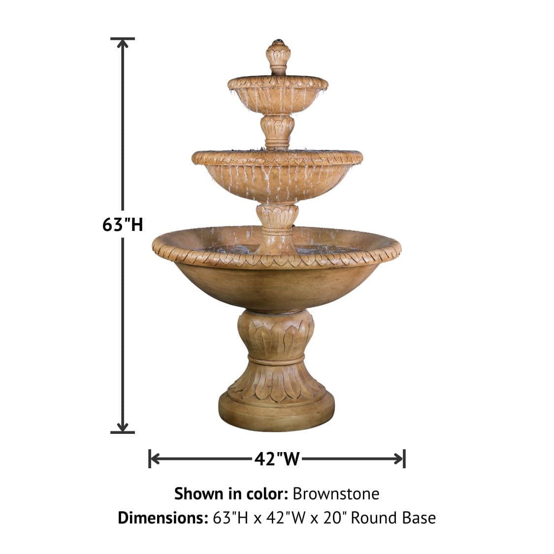 Giannini Garden Verona Three Tier Outdoor Water Fountain 1843