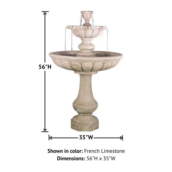 Giannini Garden Vicentina Two Tier Outdoor Water Fountain 1705