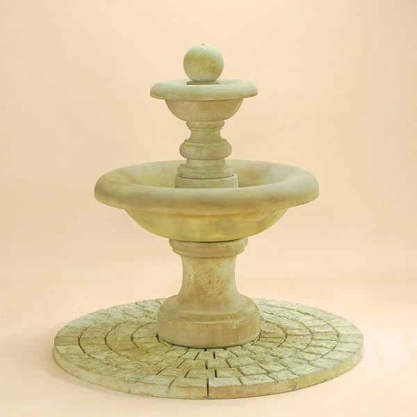Giannini Garden Villa Santini Two Tier Outdoor Water Fountain with Ball Finial 1451