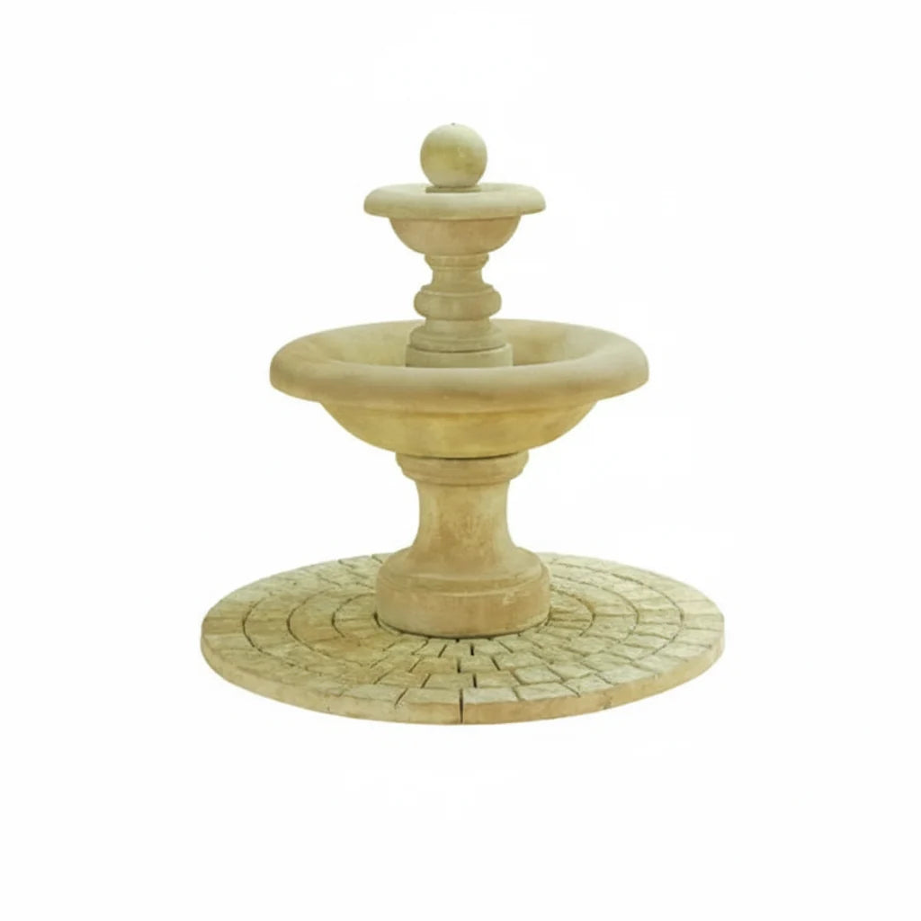 Giannini Garden Villa Santini Two Tier Outdoor Water Fountain with Ball Finial 1451