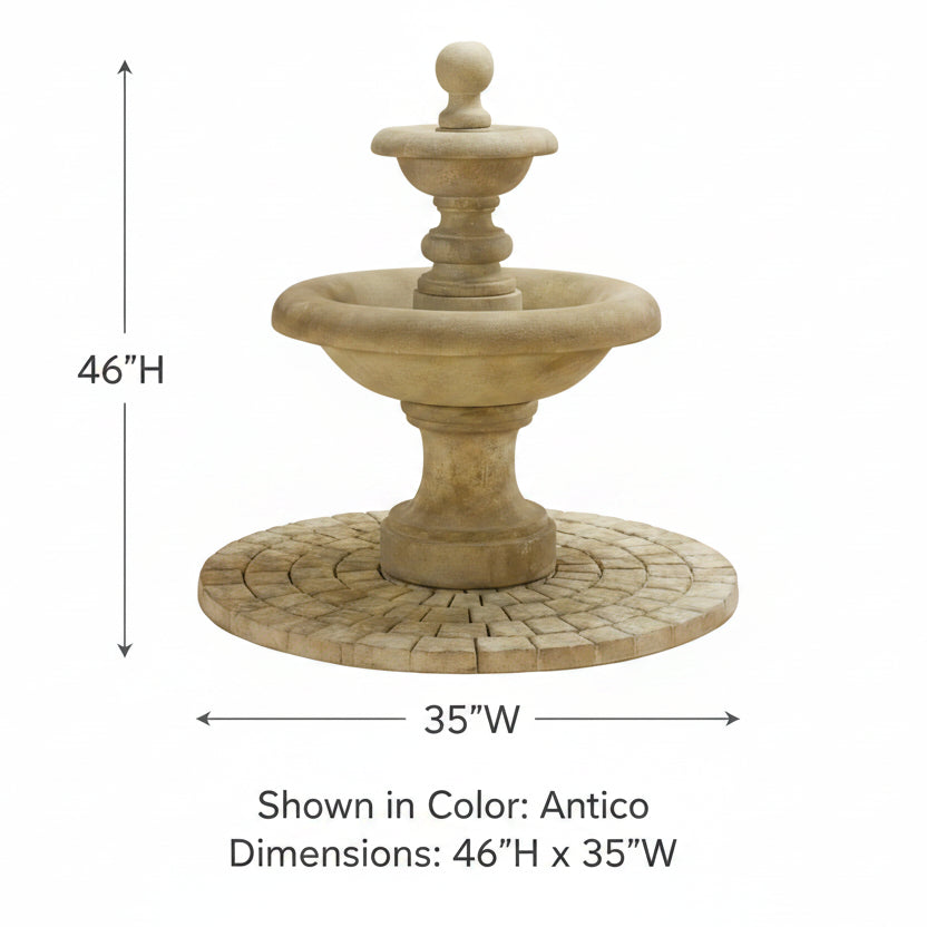 Giannini Garden Villa Santini Two Tier Outdoor Water Fountain 1450