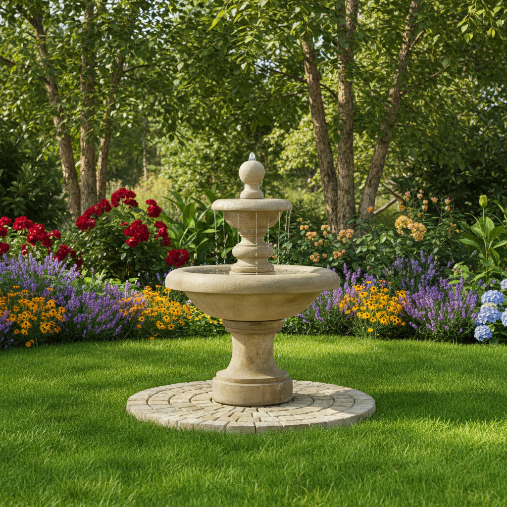 Giannini Garden Villa Santini Two Tier Outdoor Water Fountain 1450