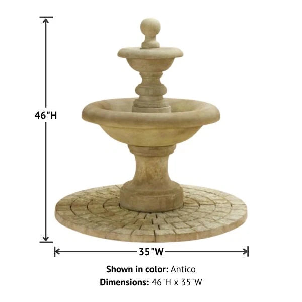 Giannini Garden Villa Santini Two Tier Outdoor Water Fountain 1450