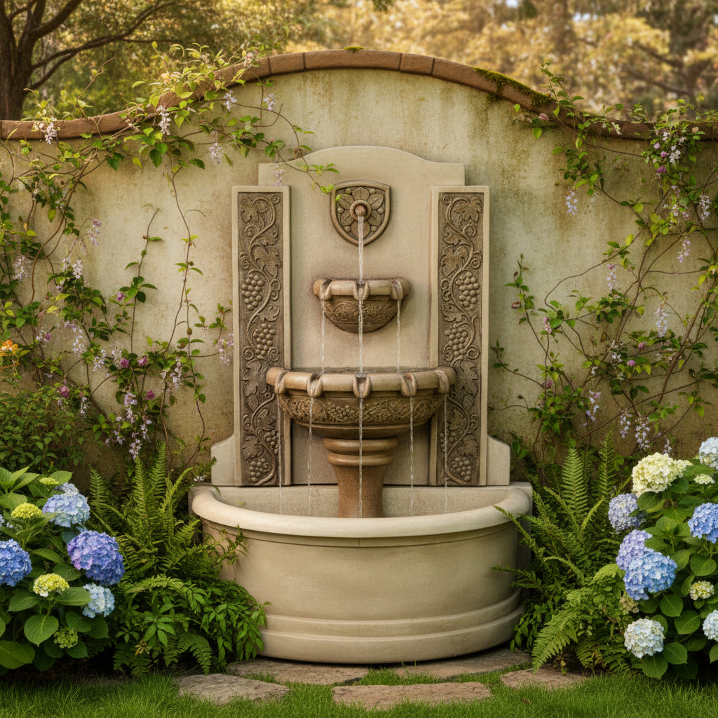 Giannini Garden Vineyard Outdoor Wall Fountain 1838